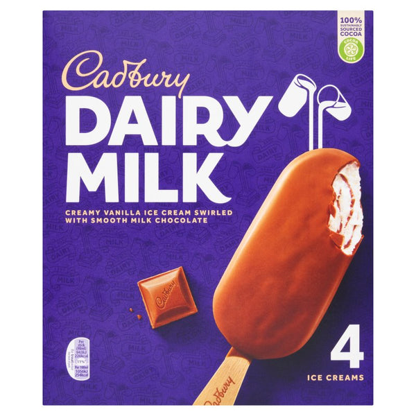 Cadbury Dairy Milk Sticks 90ml (4 Pack)