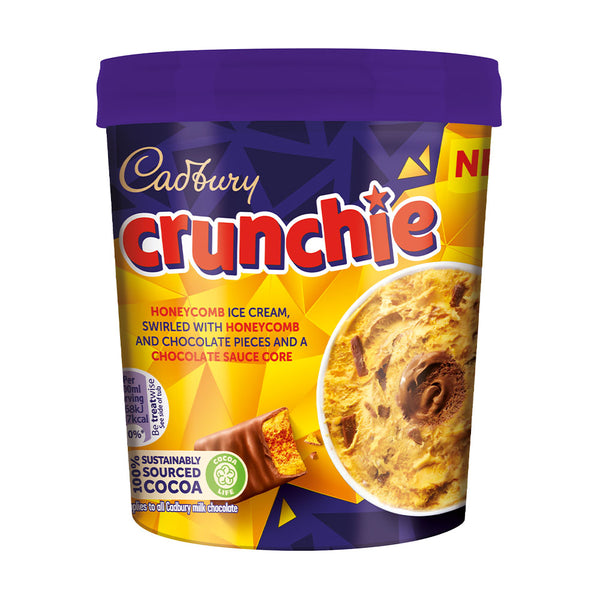 Cadbury Crunchie Tub Ice Cream 425ml (6 Pack)