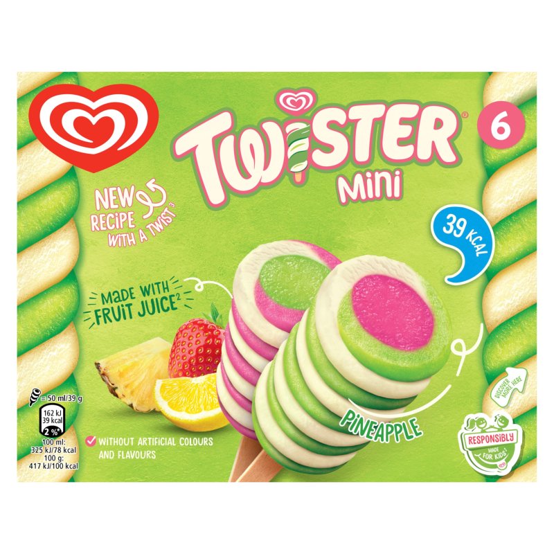 Twister Ice Lolly Mini Pineapple 6 x 50ml