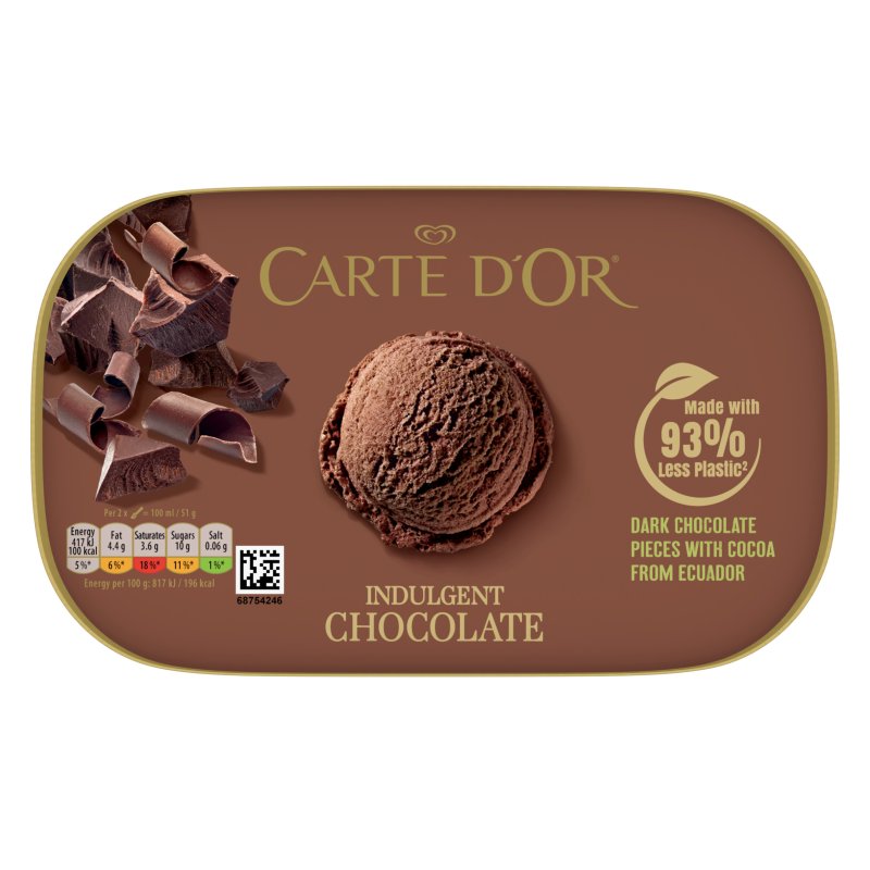 Carte D'Or Chocolate RFA Ice Cream 900ml (6 Pack)