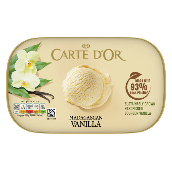 Carte D'Or Madagascan Vanilla RFA Ice Cream 900ml (6 Pack)