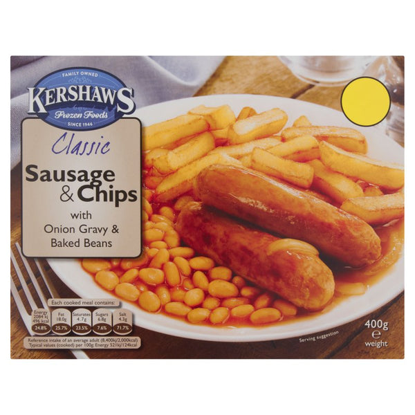 Kershaws (CASE of 6) Sausage & Chips 400g