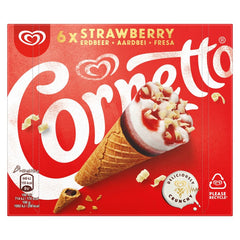 Cornetto Strawberry Ice Cream Cones 6 x 90ml (6 Pack)