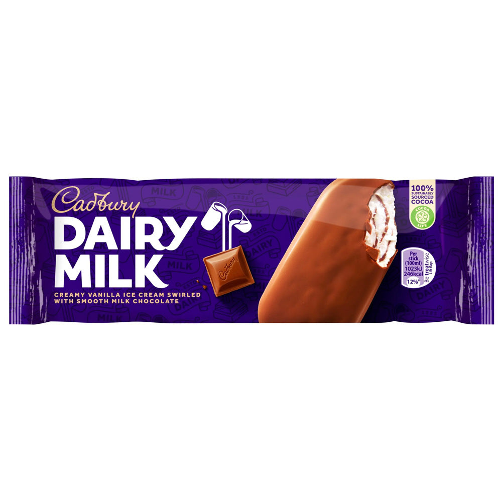 Cadbury Dairy Milk Swirl Stick Ice Cream 90ml (20 Pack)