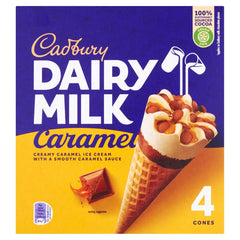 Cadbury Dairy Milk Caramel Ice Cream Cones 4 Pack (6 Pack)