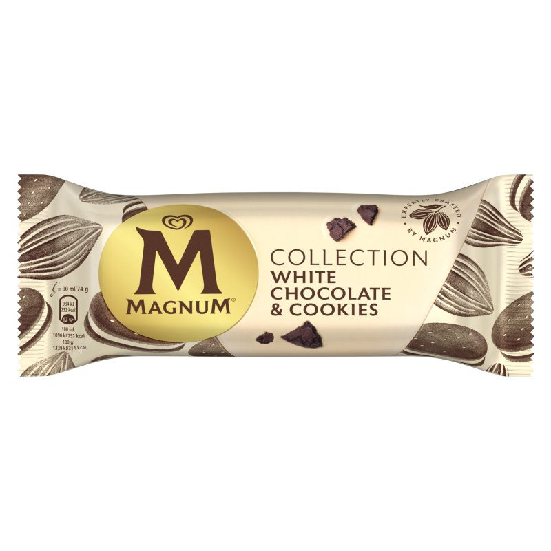Magnum Ice Cream Stick White Chocolate & Cookies Ice Cream Stick 90ml (20 Pack)