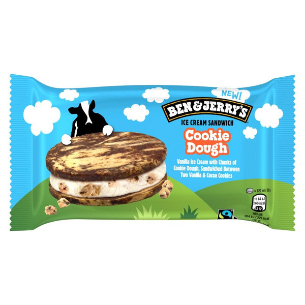 Ben & Jerry's Cookie Dough Ice Cream Sandwich 120ml (25 Pack)