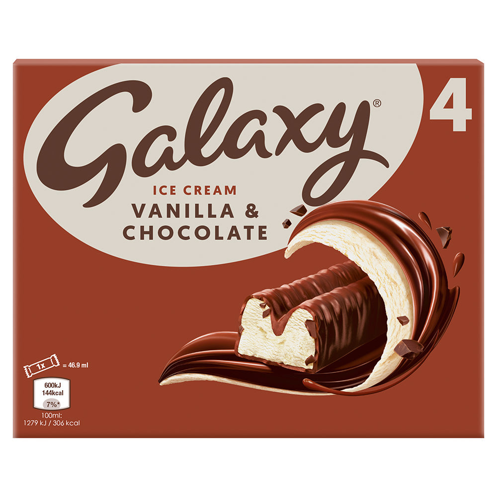 Galaxy Vanilla & Chocolate Ice Cream Bar 40g x 4 (12 Pack)