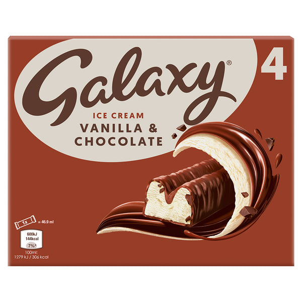Galaxy Vanilla & Chocolate Ice Cream Bar 40g x 4 (12 Pack)